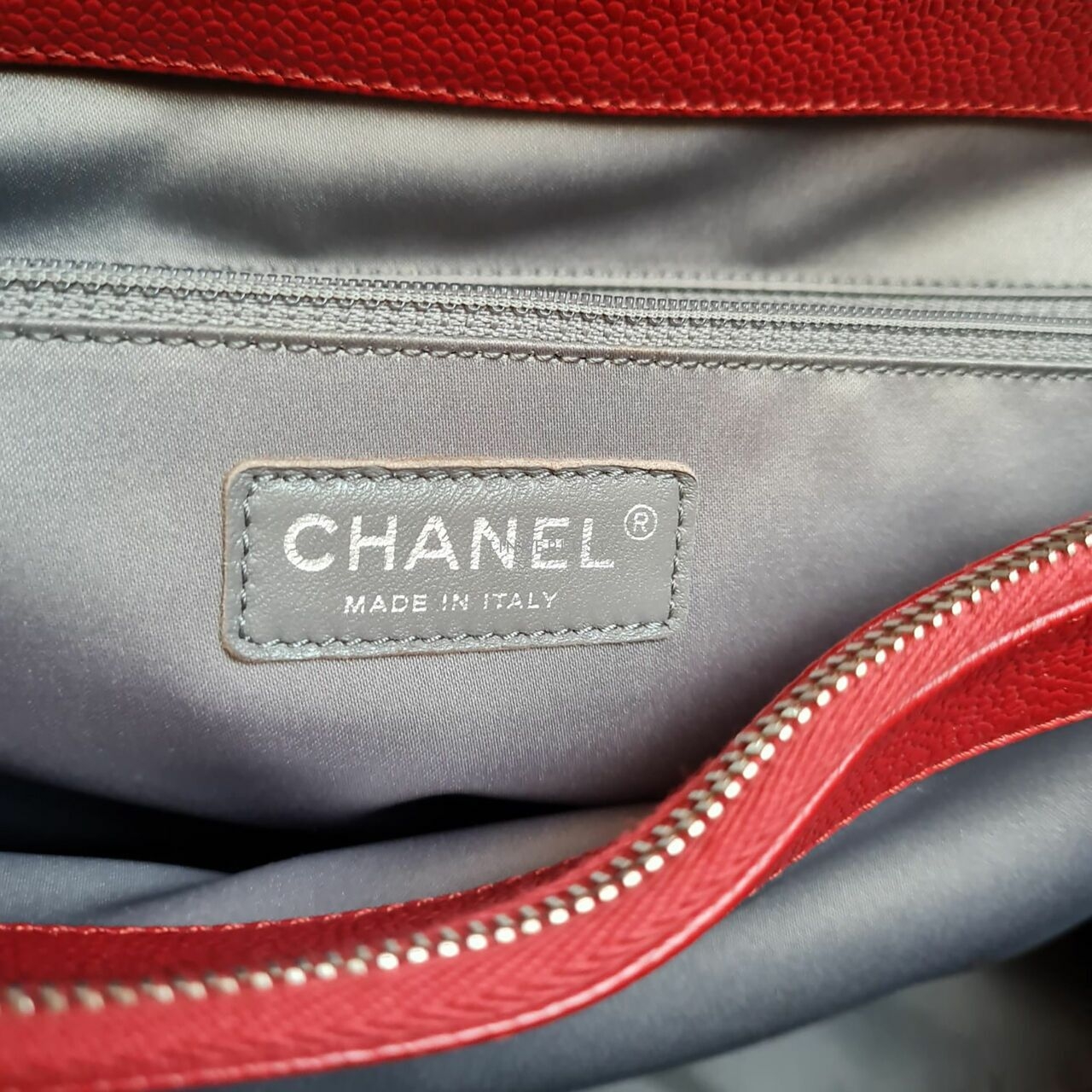 Chanel Red Caviar XL GST SHW #6 Tote Bag