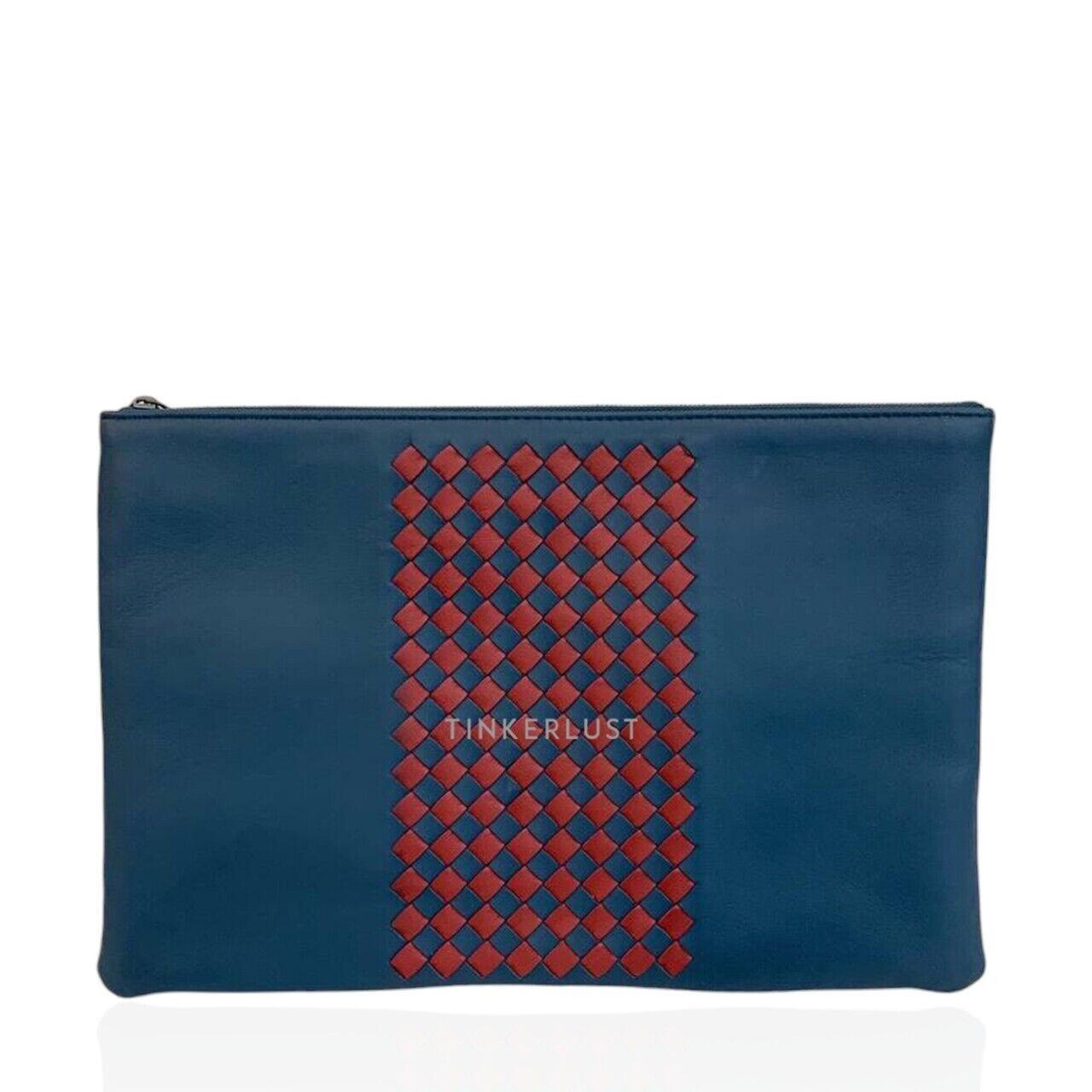 Bottega Veneta Intrecciato Nappa Blue Pouch