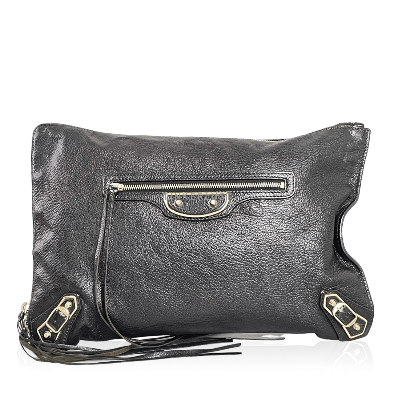 Balenciaga Edge Pouch Black Leather