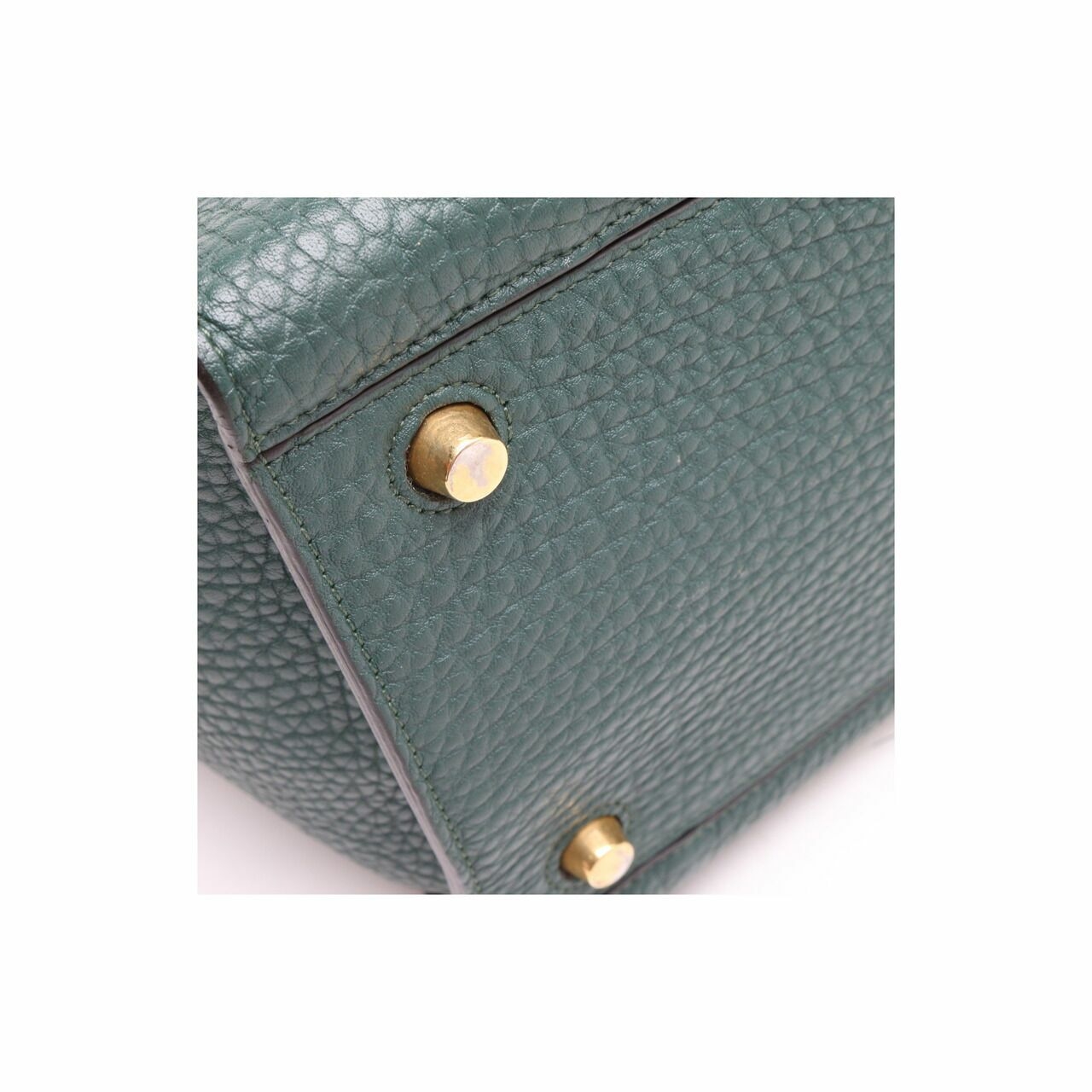Celine  Ring Emerald Green Grained Hand Bag