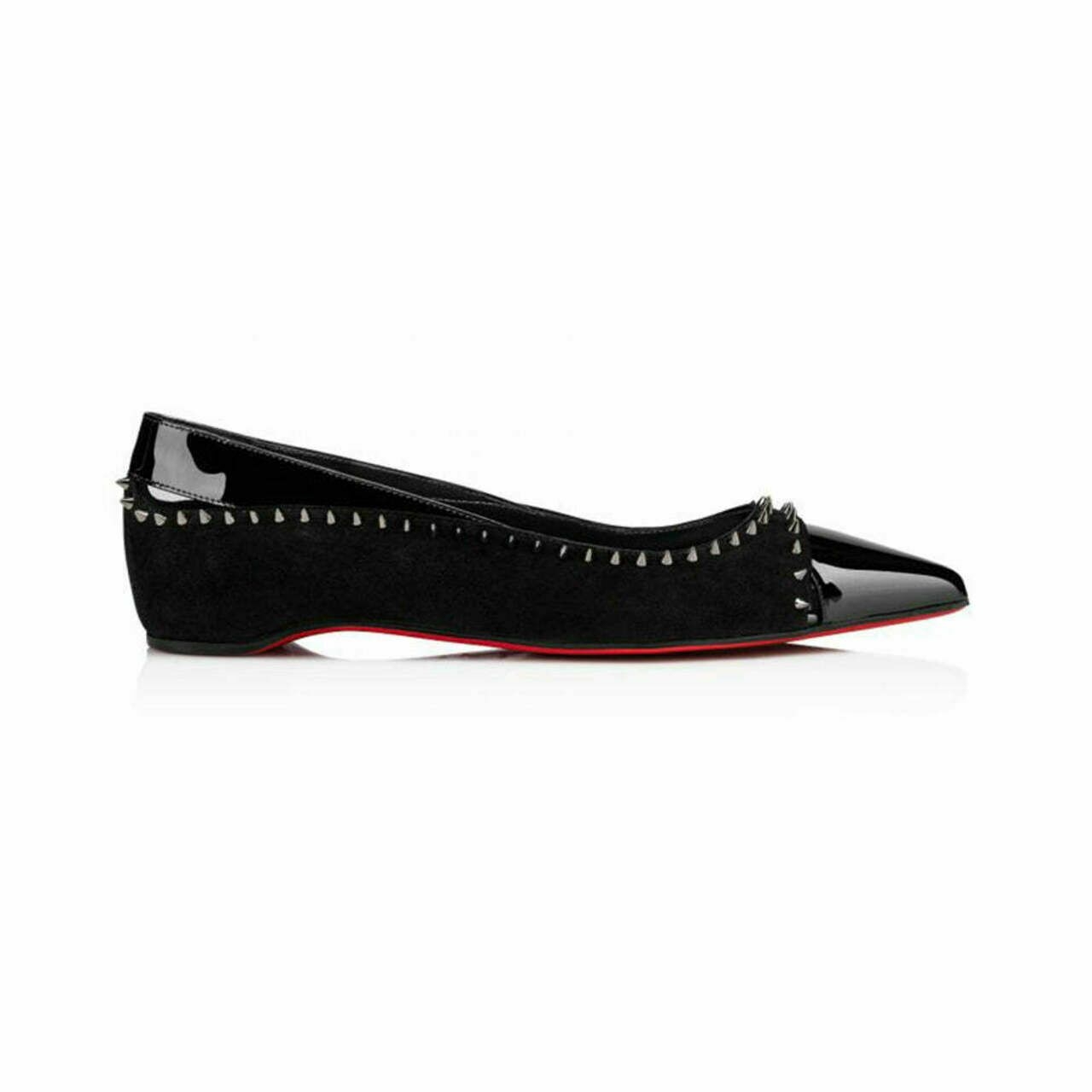 Christian Dior Duvettina Spikes Ballet Flat Black