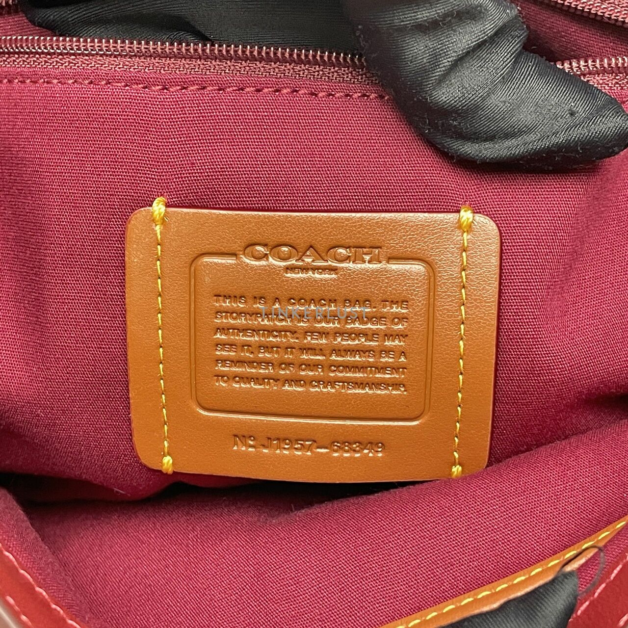 Coach 68349 Cassie Signature Crossbody Tan Deep Red