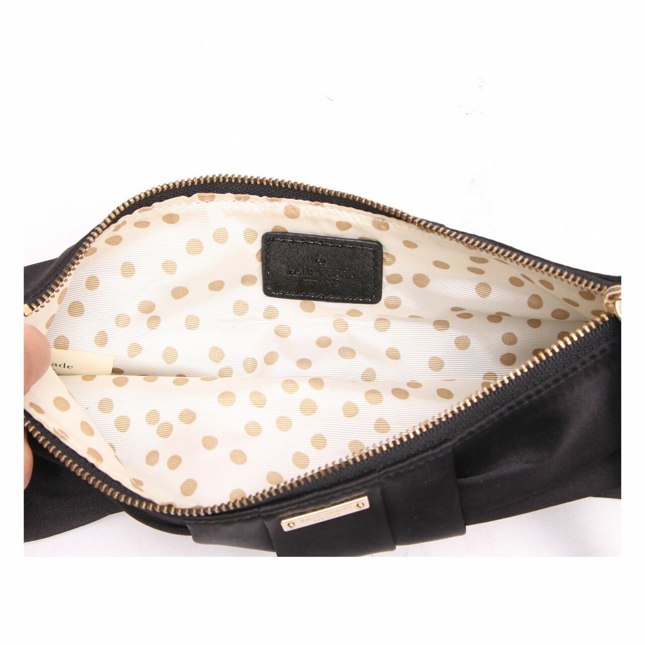 Kate Spade New York Black Candy Darling Bow Wristlet Evening Bag Clutch