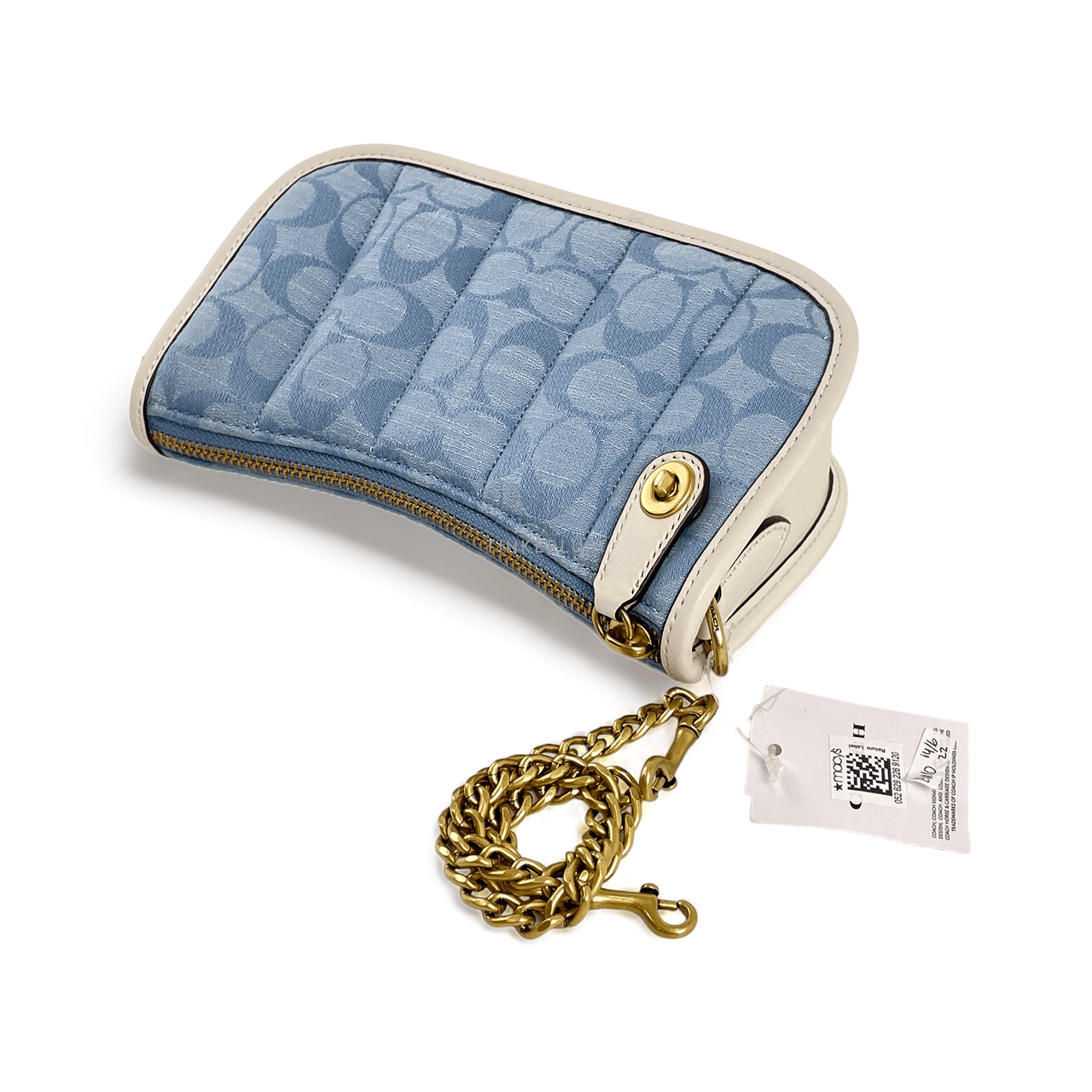 Coach C5016 Light Washed Denim Chalk Swinger 20 In Signature Chambray With Quilting Handbag