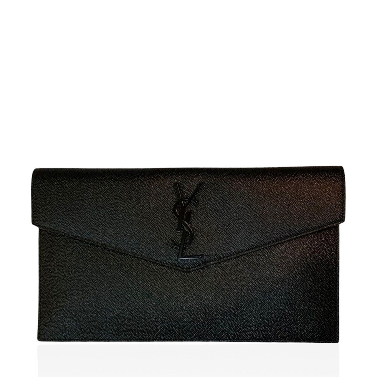 Saint Laurent Uptown Black Grain Leather Pouch