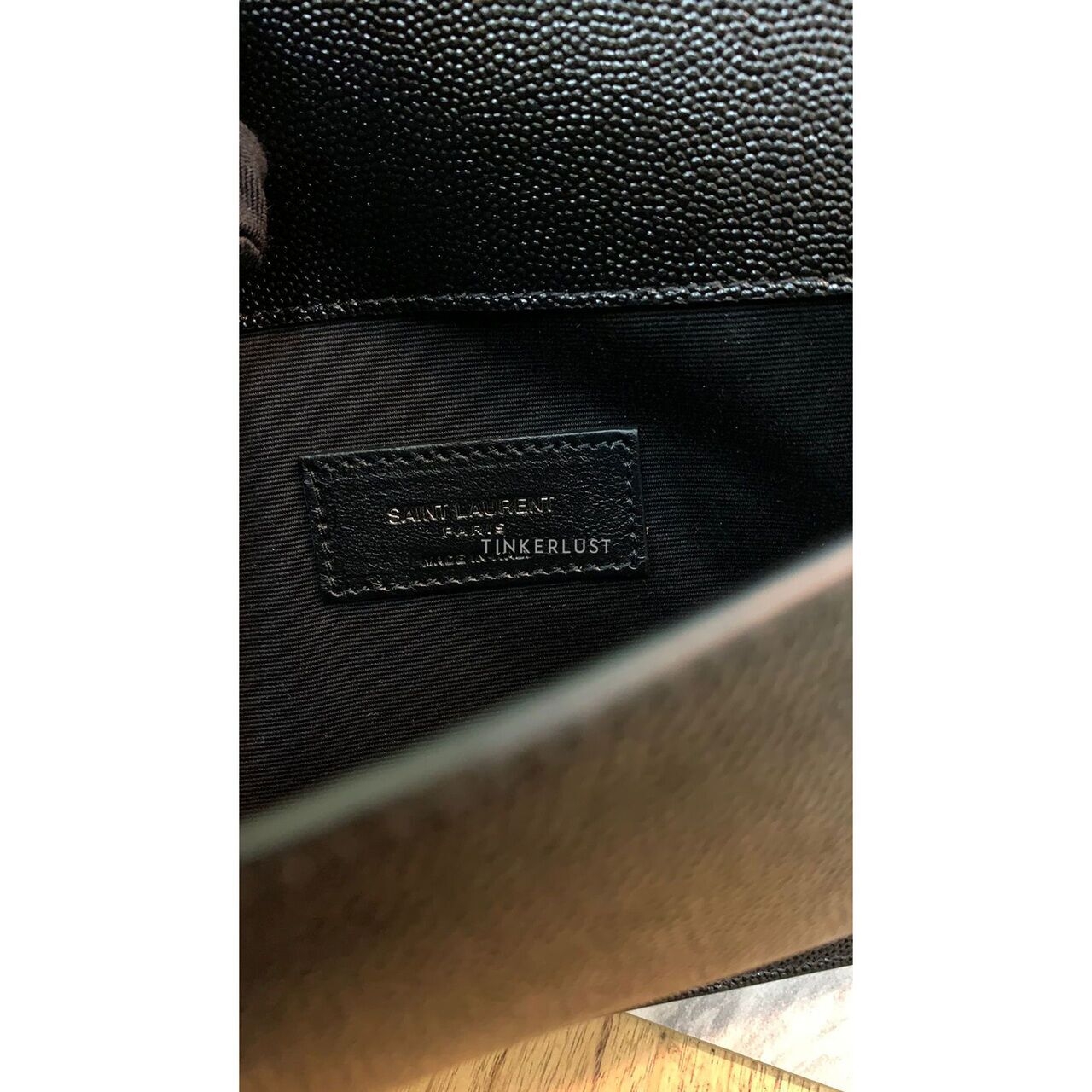 Saint Laurent Uptown Black Grain Leather Pouch