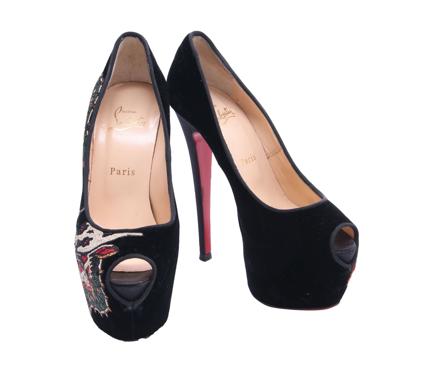 Christian Louboutin Black Velvet Heels