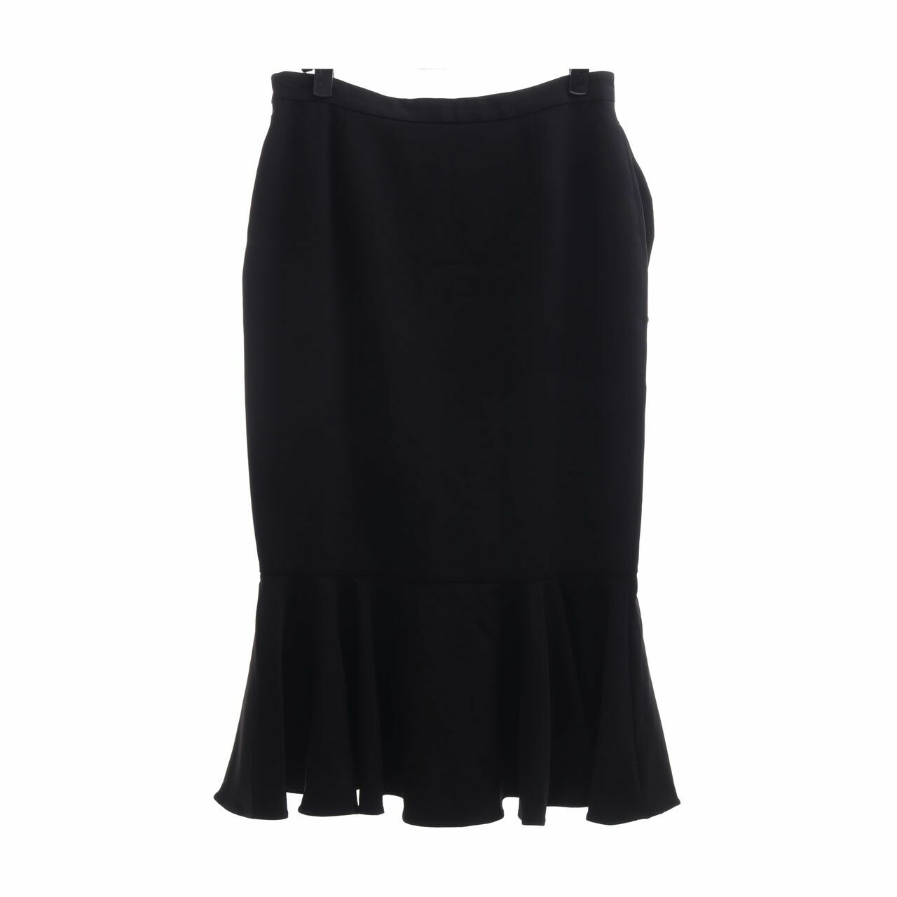 Pomelo. Black Ruffle Midi Skirt