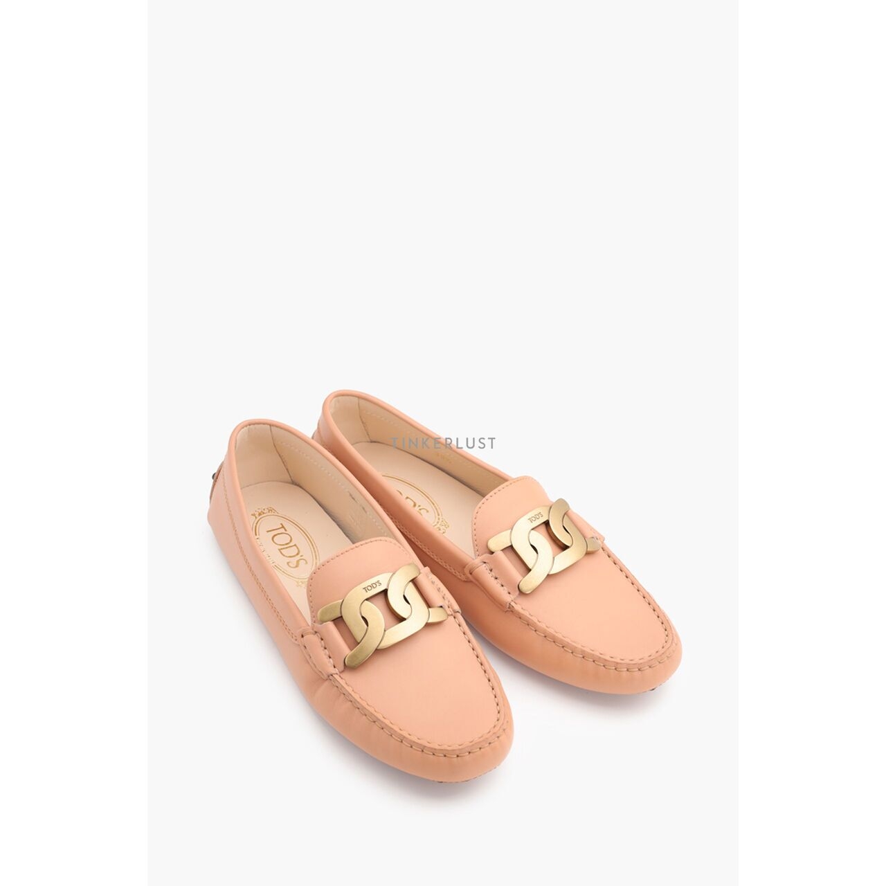 Tod's Women Kate Gommino Driving Shoes  Leather in Pink Slio On Flats