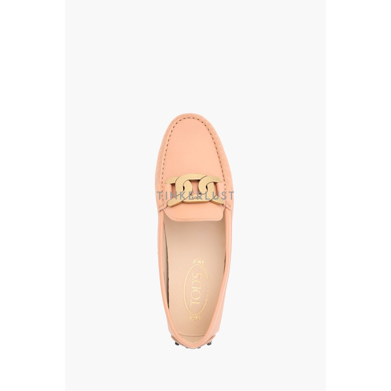 Tod's Women Kate Gommino Driving Shoes  Leather in Pink Slio On Flats