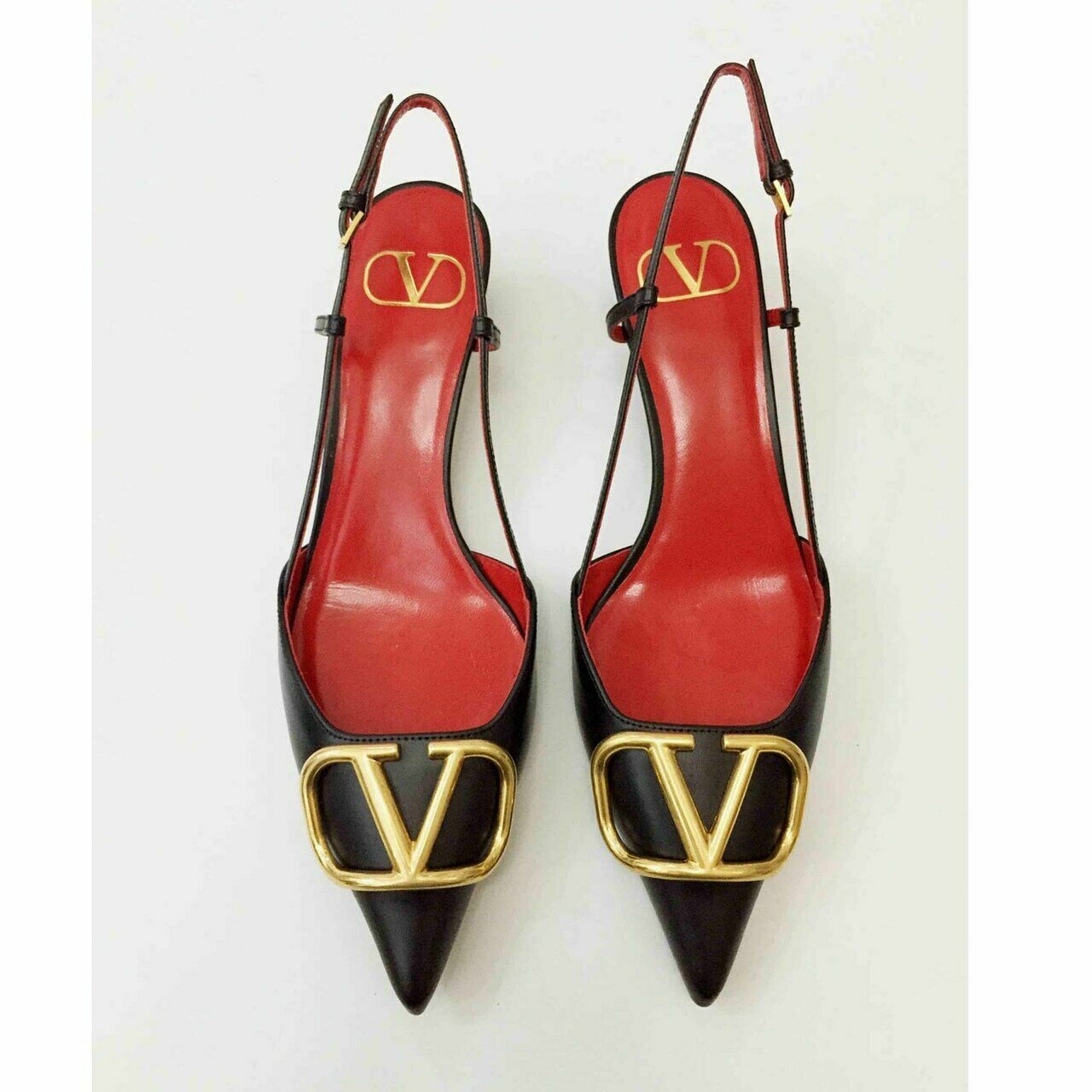 Valentino Garavani VLOGO Slingback Black Heels