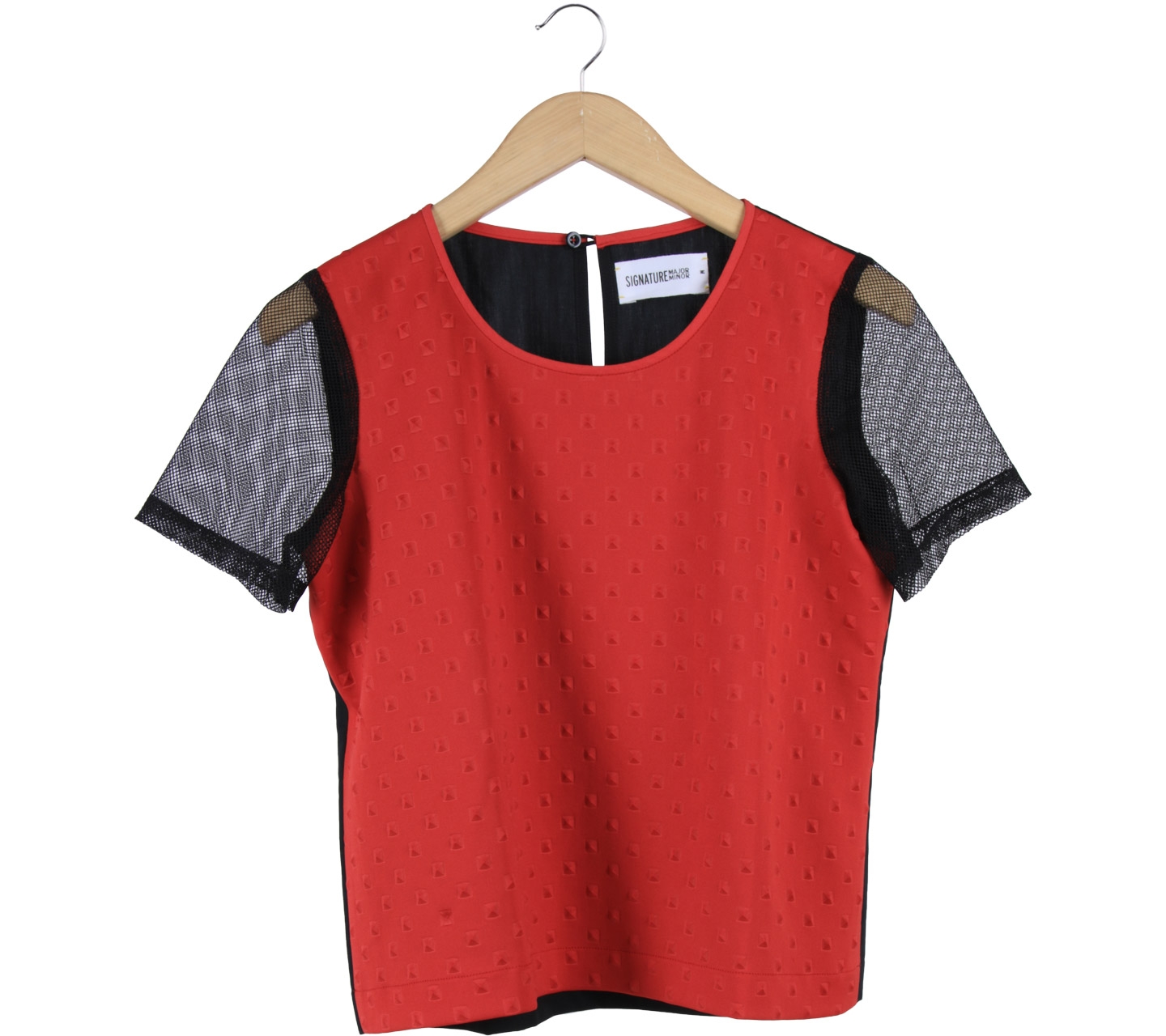 Major Minor Red And Black Textured Blouse