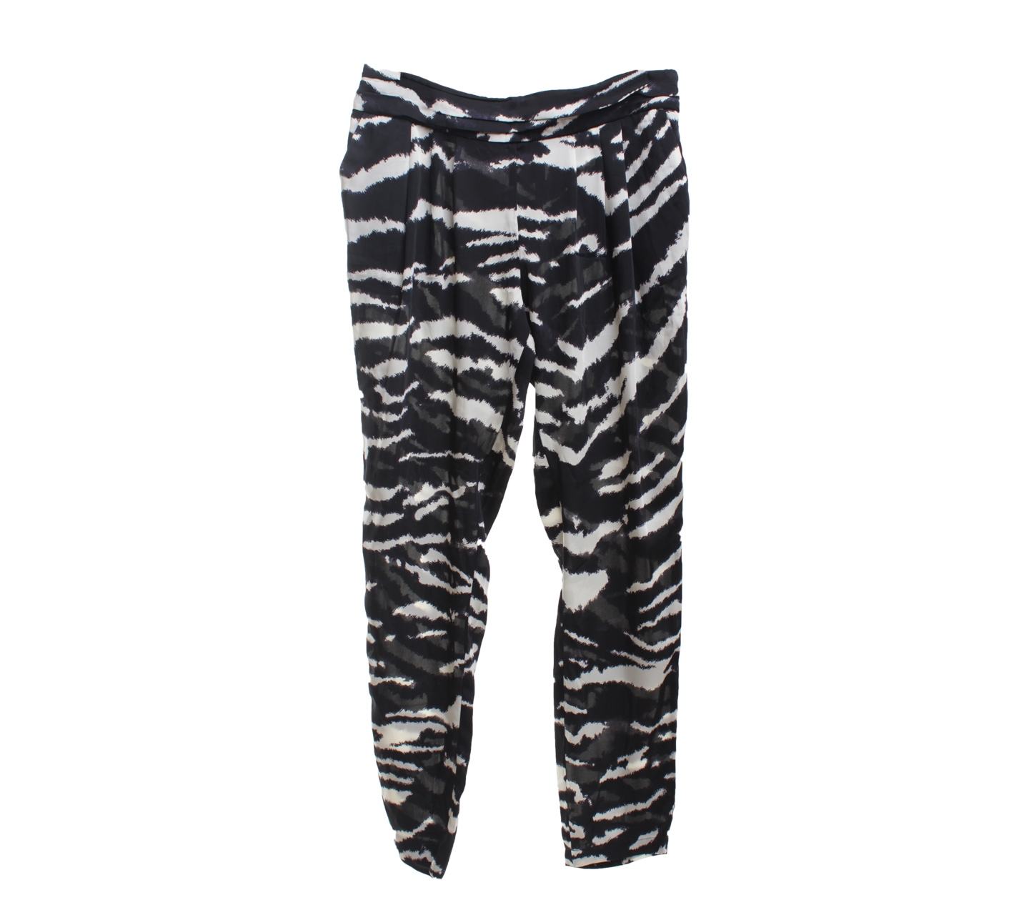 Mango Black And White Patterned Long Pants