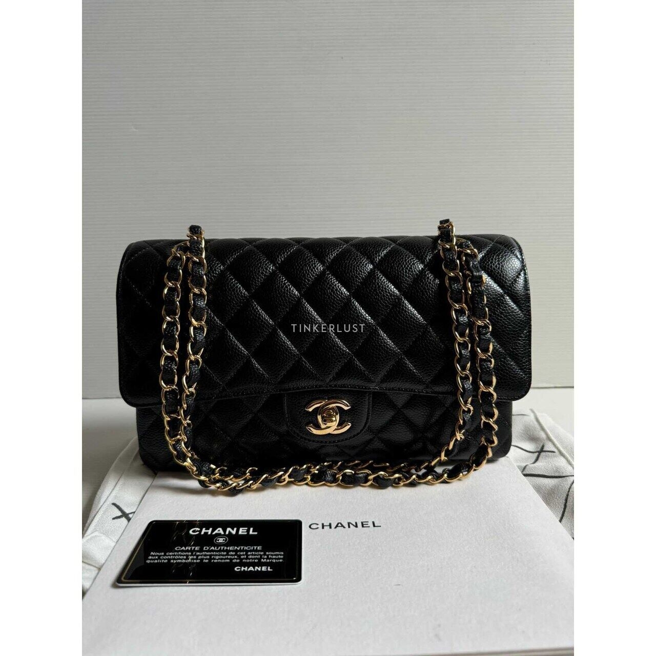 Chanel Classic Medium Black Caviar GHW # 24 Shoulder Bag