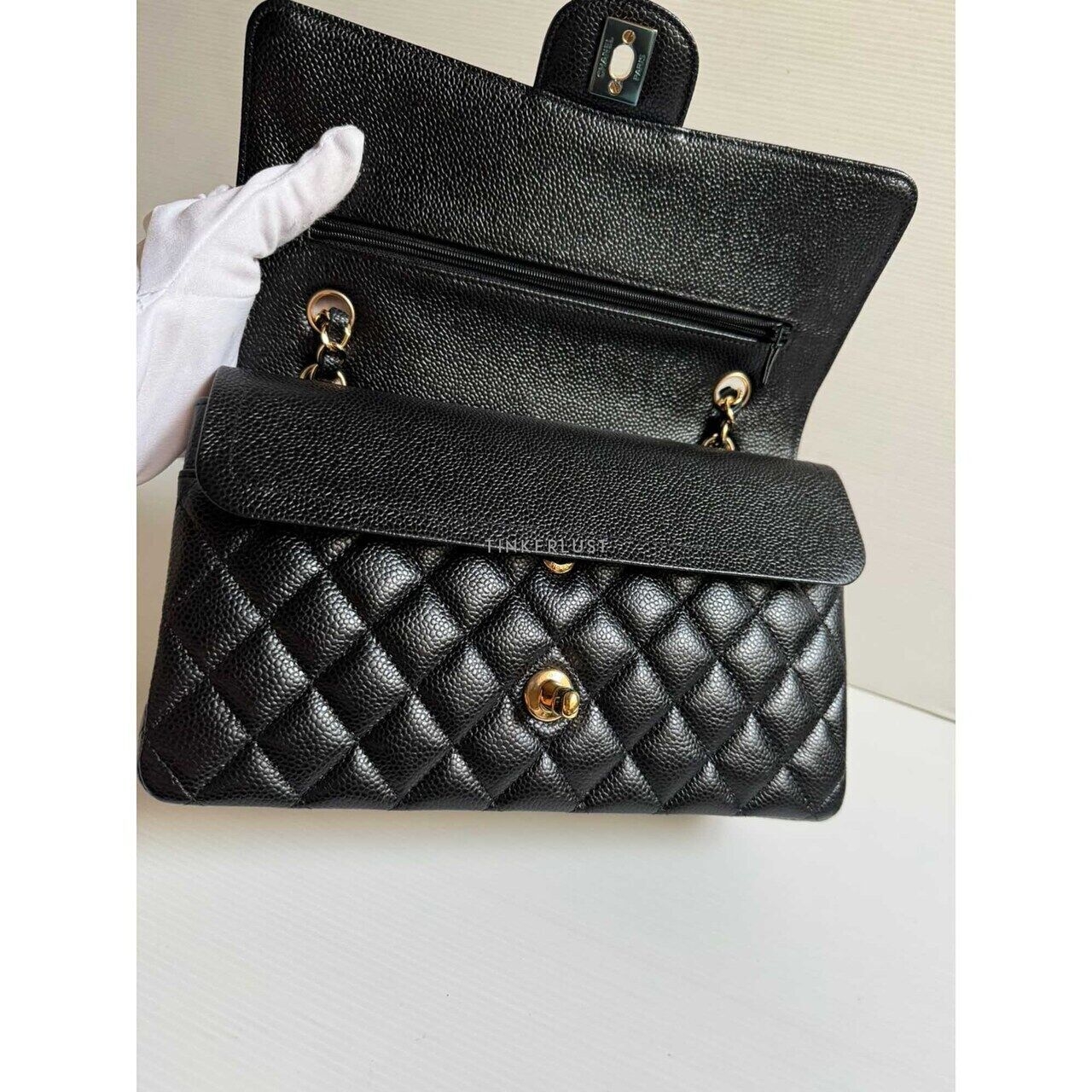 Chanel Classic Medium Black Caviar GHW # 24 Shoulder Bag