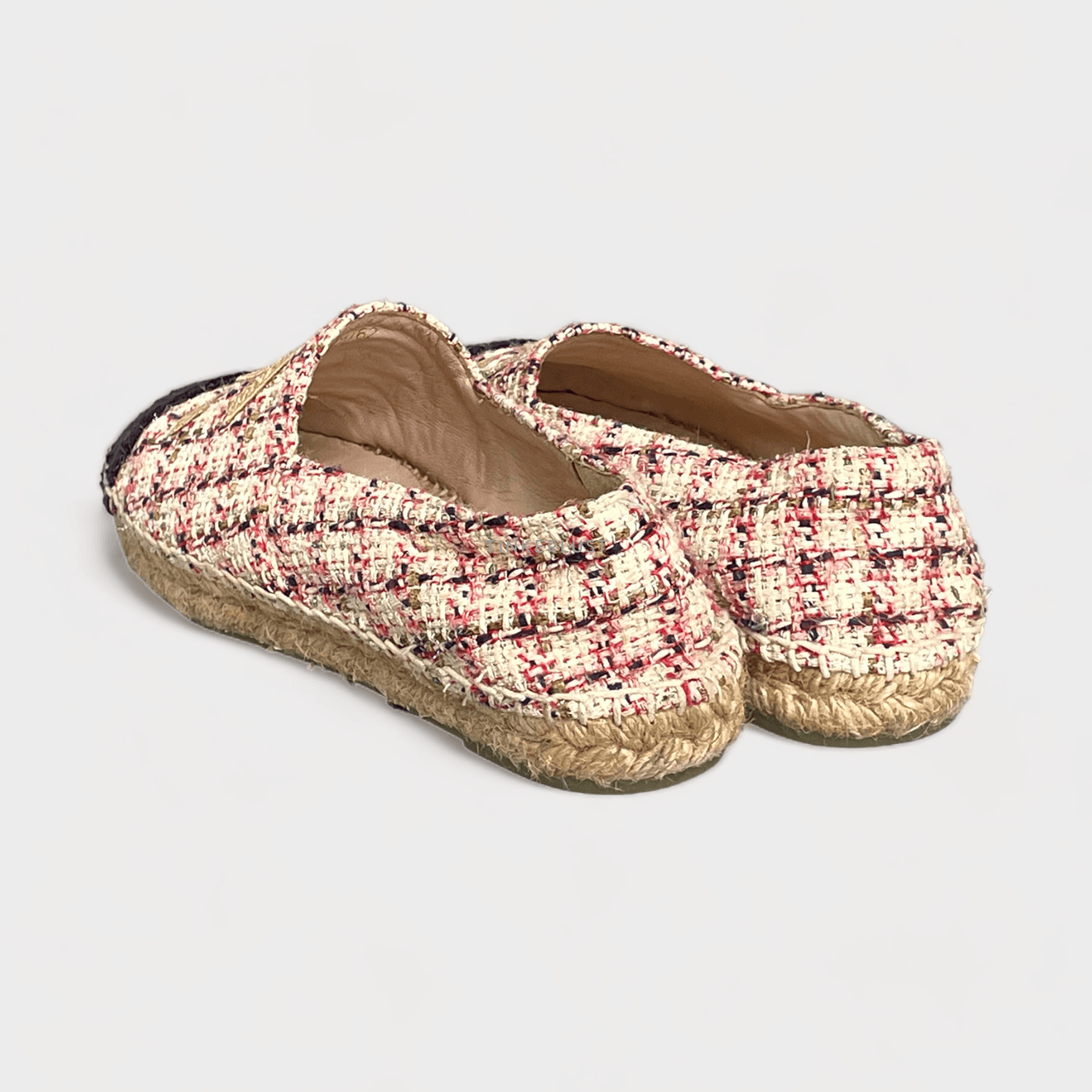 Chanel Tri-Color Tweed CC Flats Espadrilles 