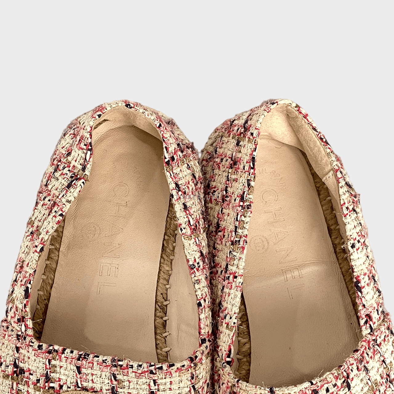 Chanel Tri-Color Tweed CC Flats Espadrilles 