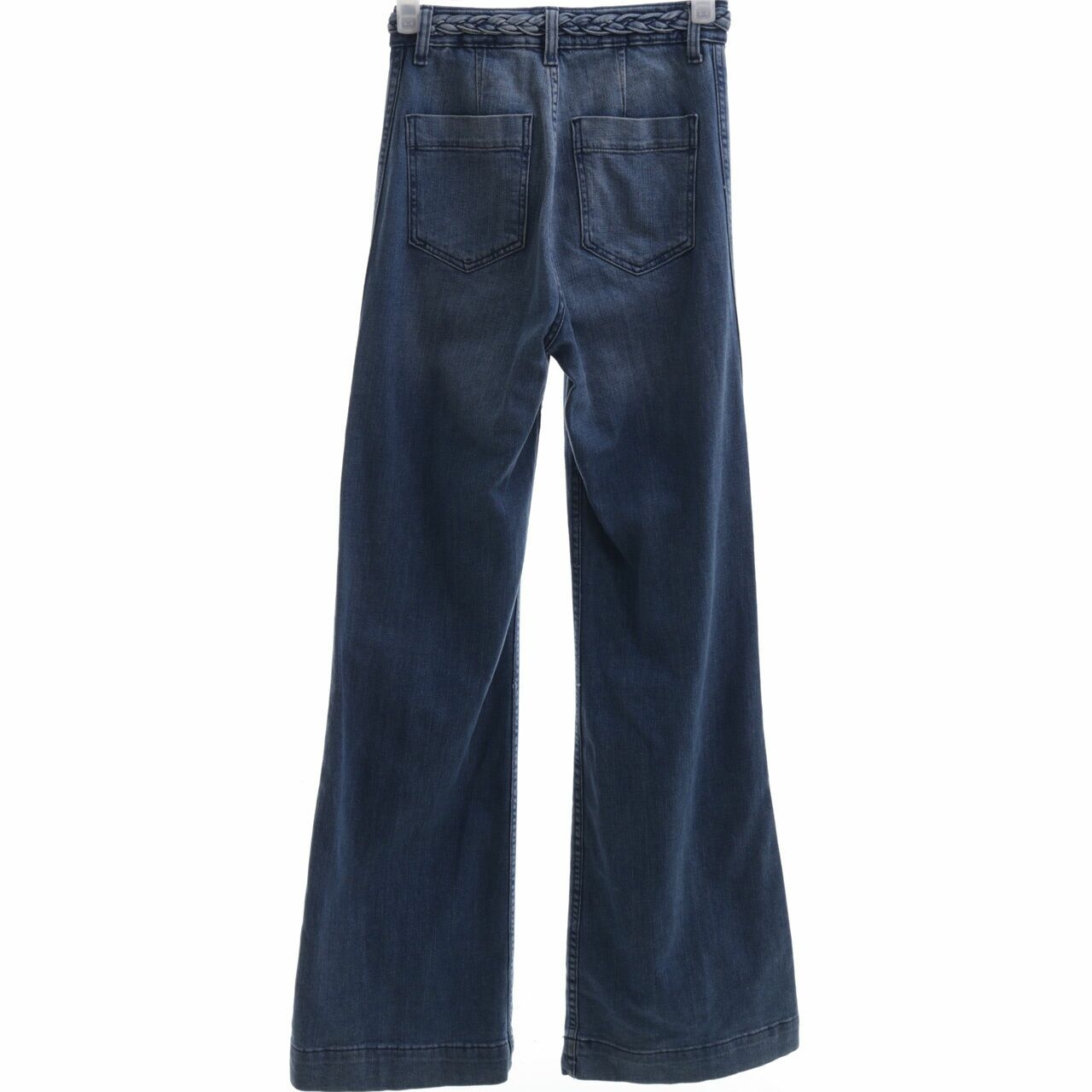 H&M Dark Blue Washed Flare Long Pants