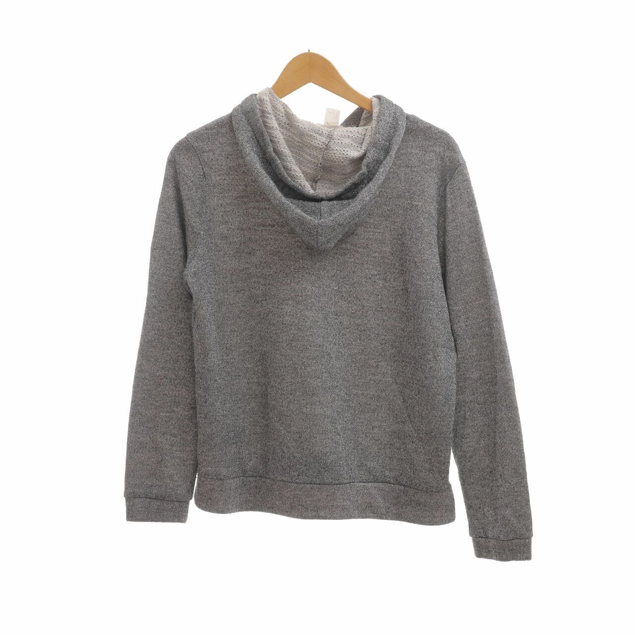 H&M Silver Hoodie Blouse