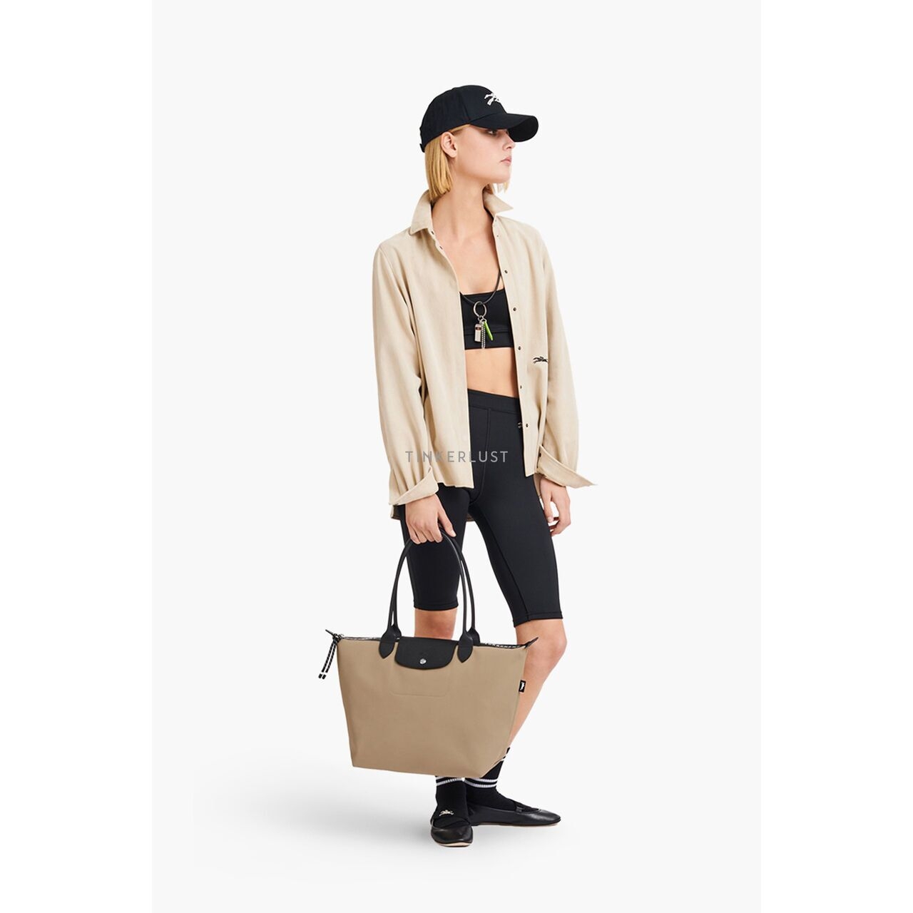 Longhamp Large Le Pliage Energy in Clay Canvas Tote Bag