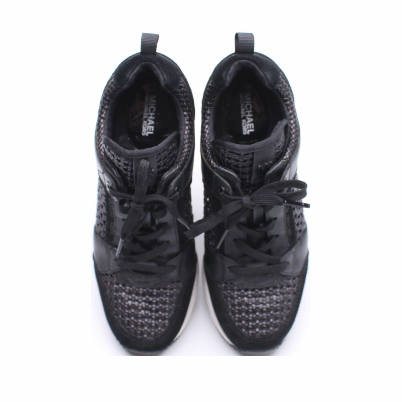 Michael Kors Black Georgie Trainer Woven Sneakers