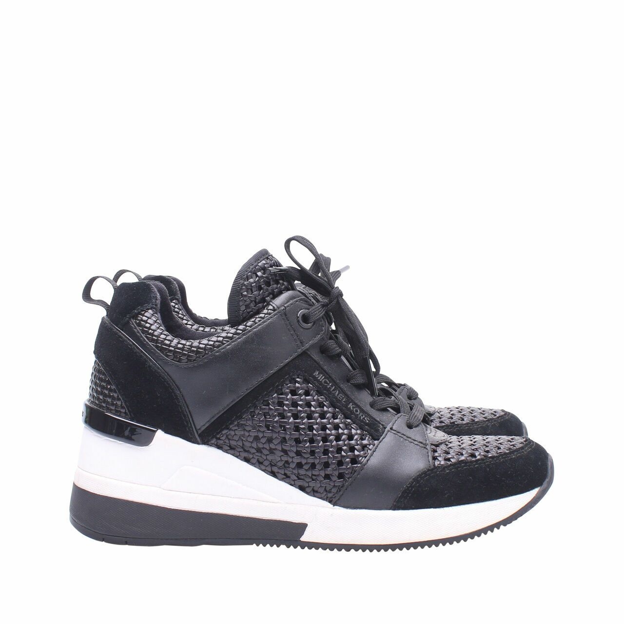 Michael Kors Black Georgie Trainer Woven Sneakers