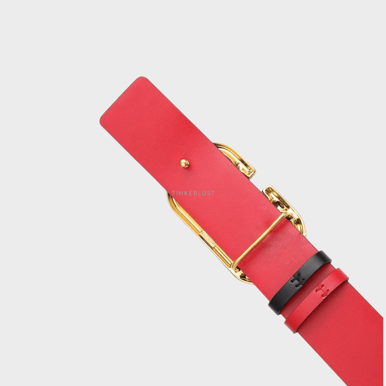 Valentino Garavani Reversible 4cm in Black/Pure Red Leather with VLogo Buckle Belt 