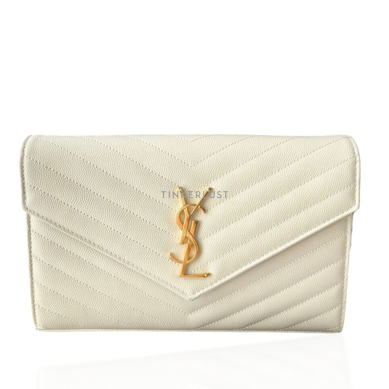 Saint Laurent WOC 22cm Ivory/White GHW 2022 Sling Bag	