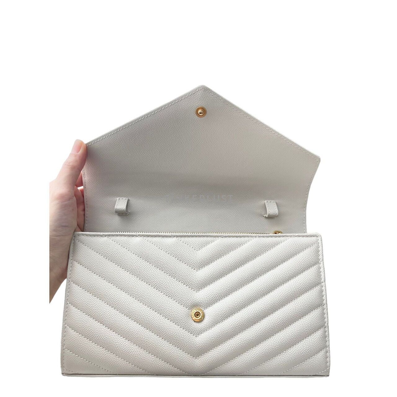 Saint Laurent WOC 22cm Ivory/White GHW 2022 Sling Bag	