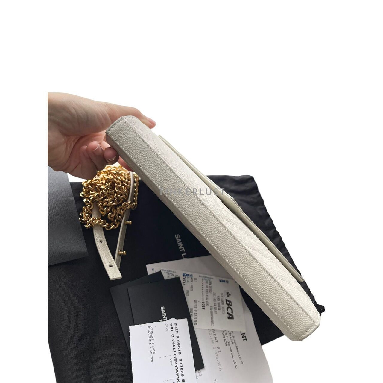 Saint Laurent WOC 22cm Ivory/White GHW 2022 Sling Bag	