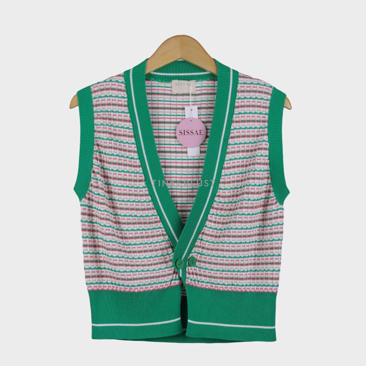 Sissae Green & Multi Knit Vest