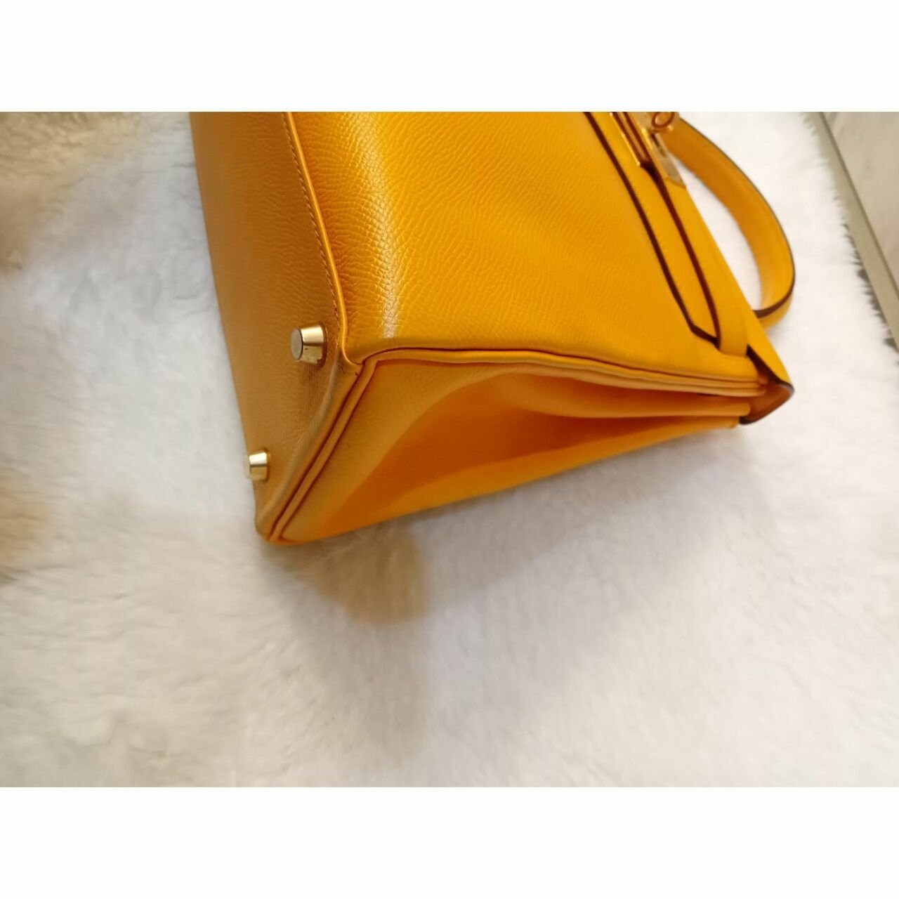 Hermes Kelly 28 Jaune Epsom GHW Vintage #Y Satchel