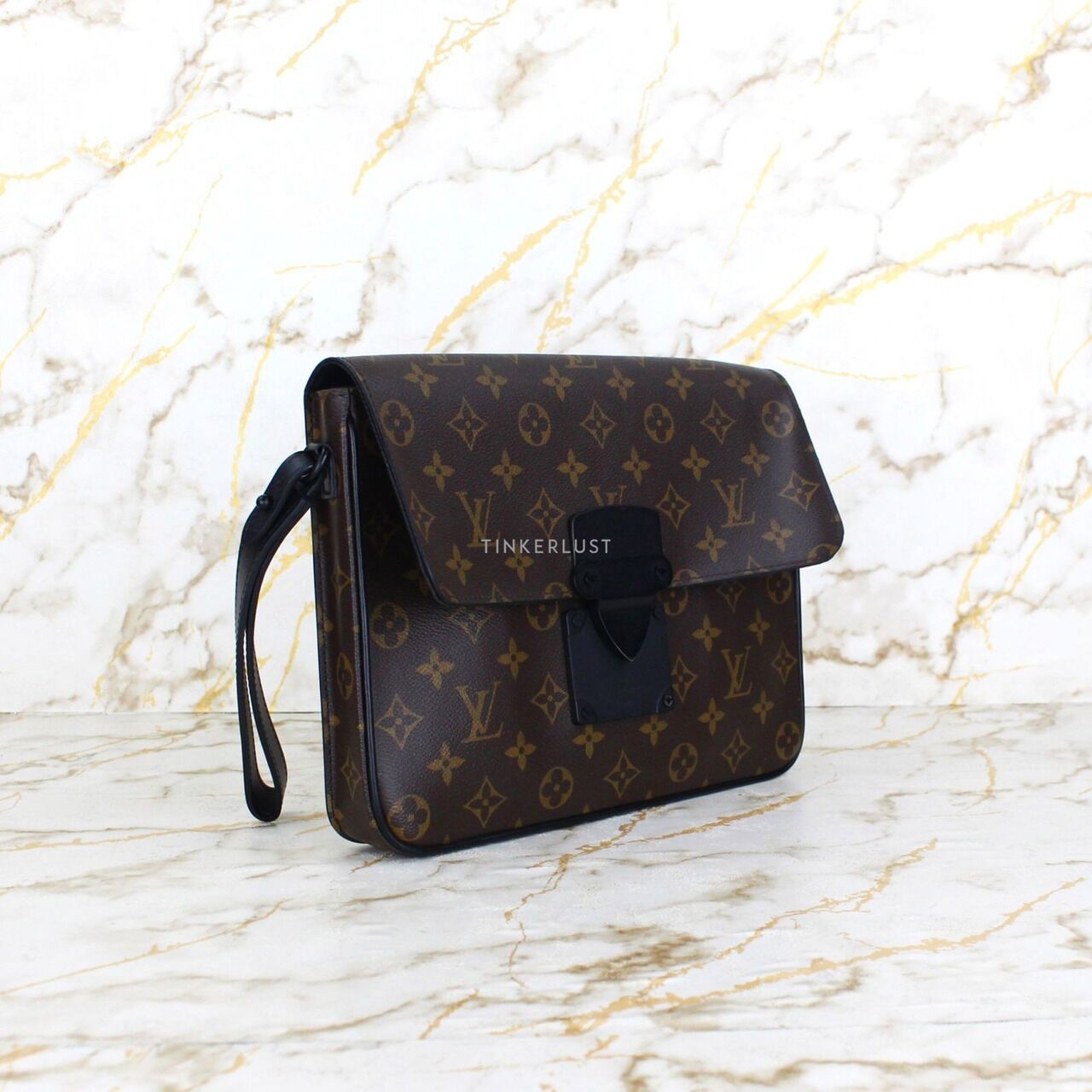 Louis Vuitton Slock A4 Brown Monogram Canvas Clutch