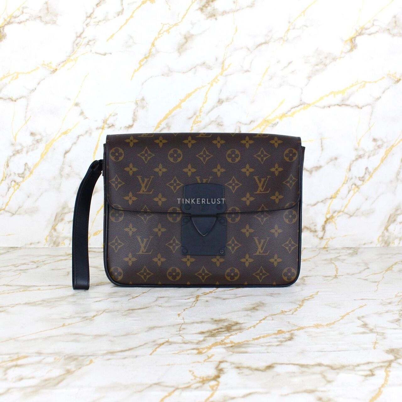 Louis Vuitton Slock A4 Brown Monogram Canvas Clutch