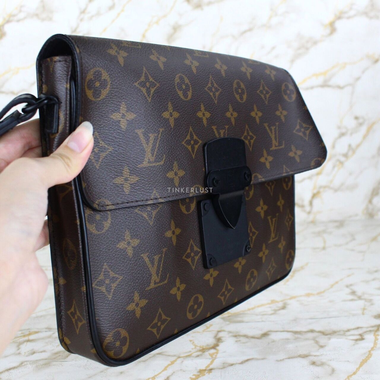 Louis Vuitton Slock A4 Brown Monogram Canvas Clutch