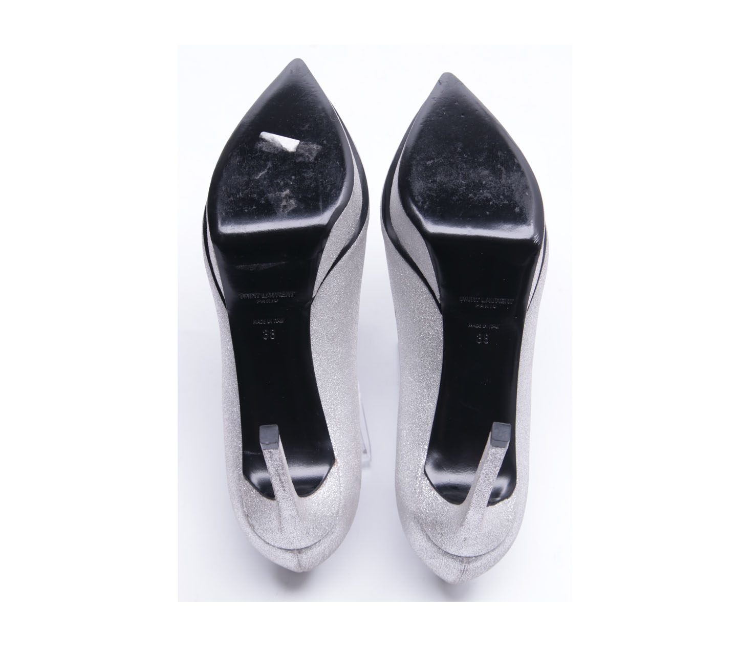 Yves Saint Laurent Silver Pump Heels