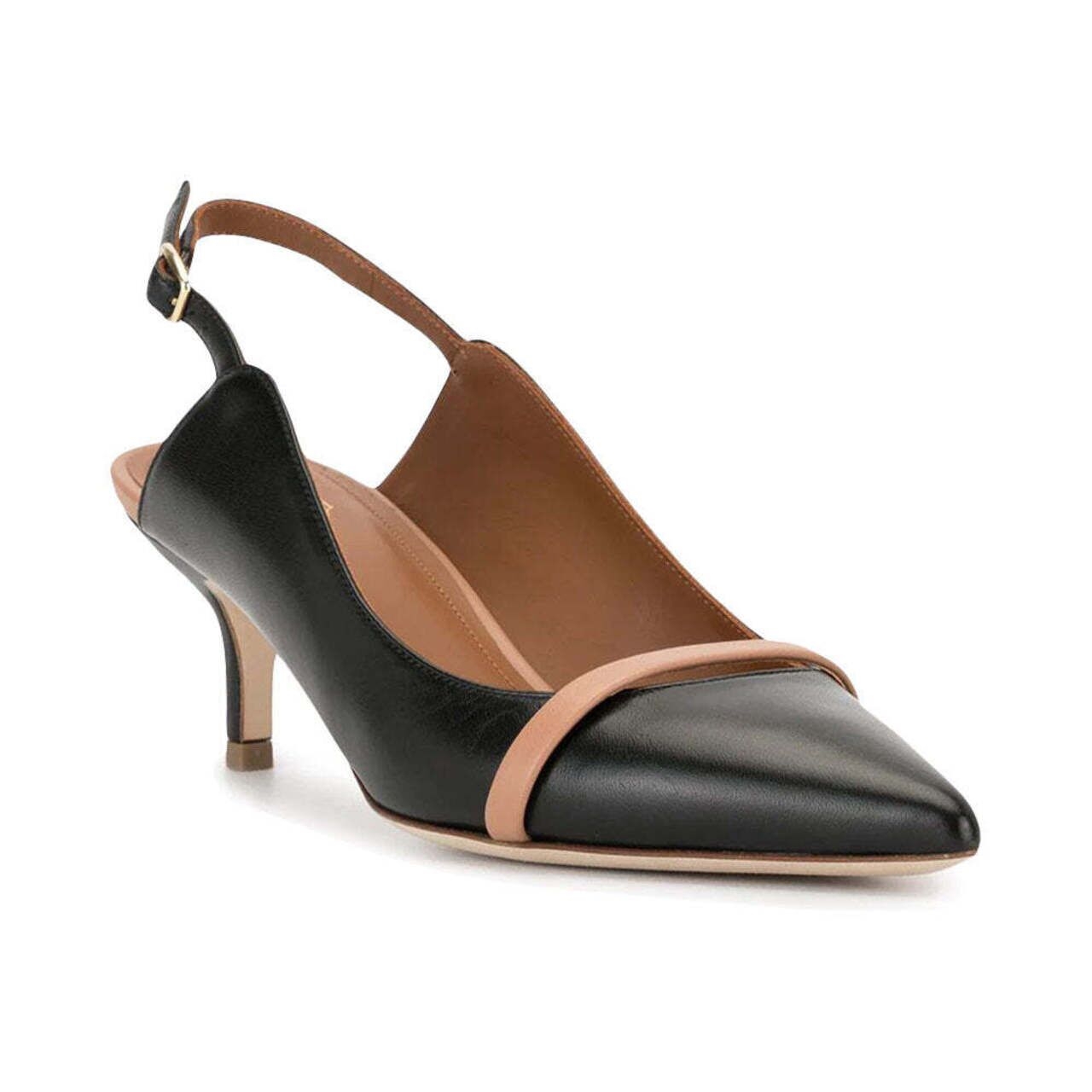 Malone Souliers Marion 45 Leather Slingback Heels Black Nude