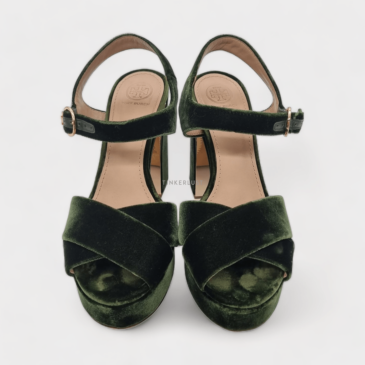 Tory Burch Loretta Banana Leaf Velvet Pump Heels