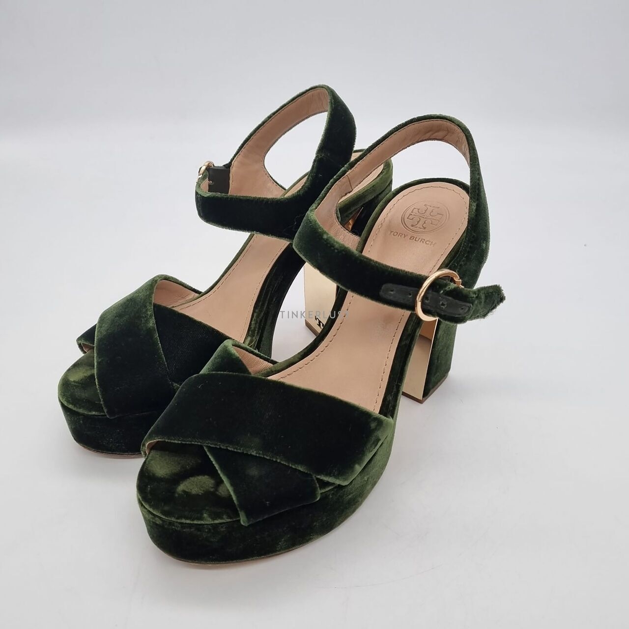 Tory Burch Loretta Banana Leaf Velvet Pump Heels