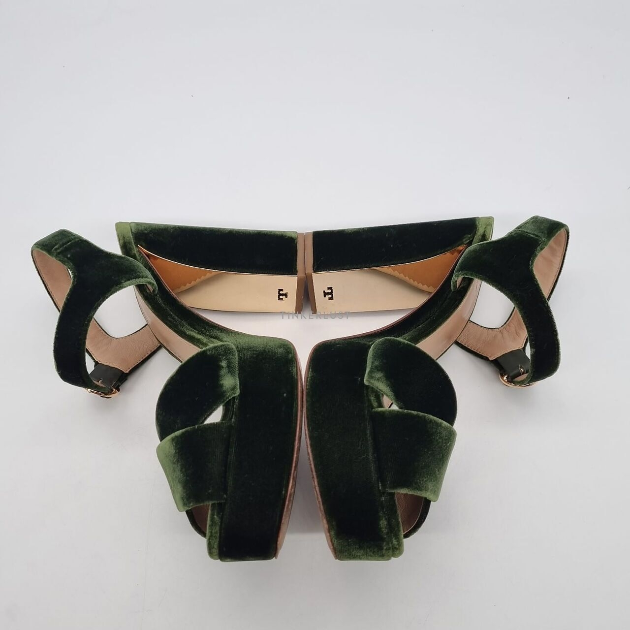 Tory Burch Loretta Banana Leaf Velvet Pump Heels