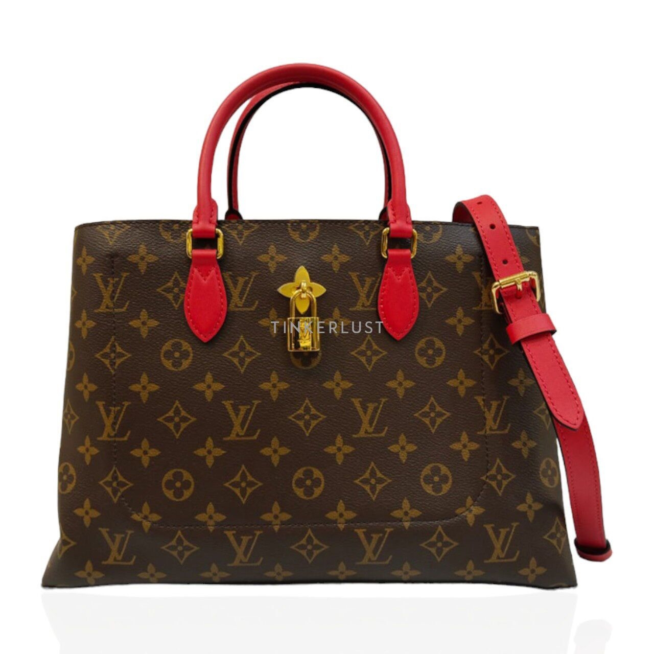 Louis Vuitton Flower Red Monogram 2018 GHW Satchel