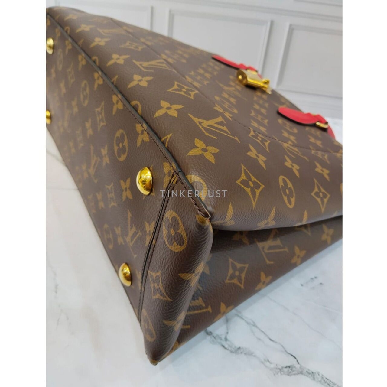 Louis Vuitton Flower Red Monogram 2018 GHW Satchel