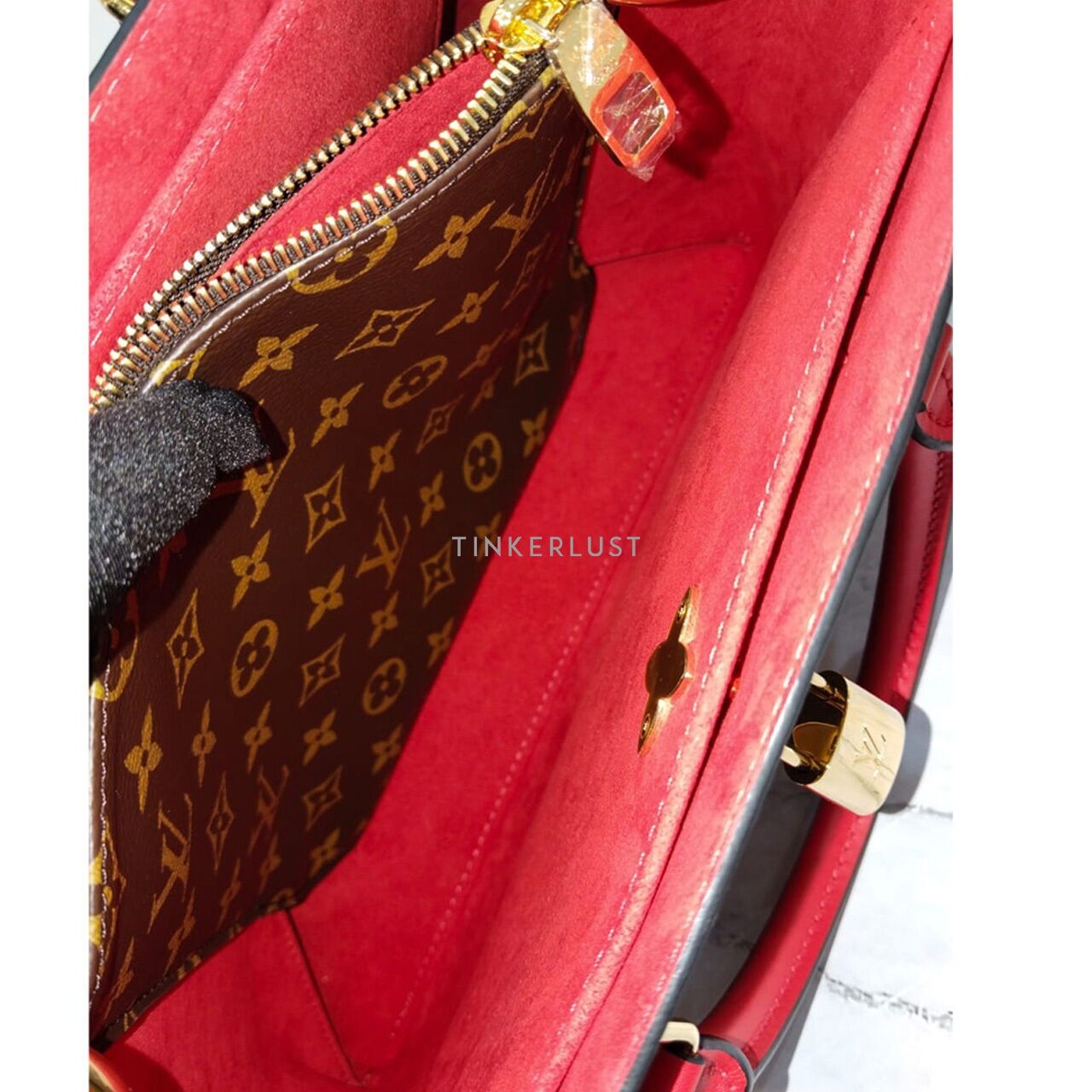 Louis Vuitton Flower Red Monogram 2018 GHW Satchel