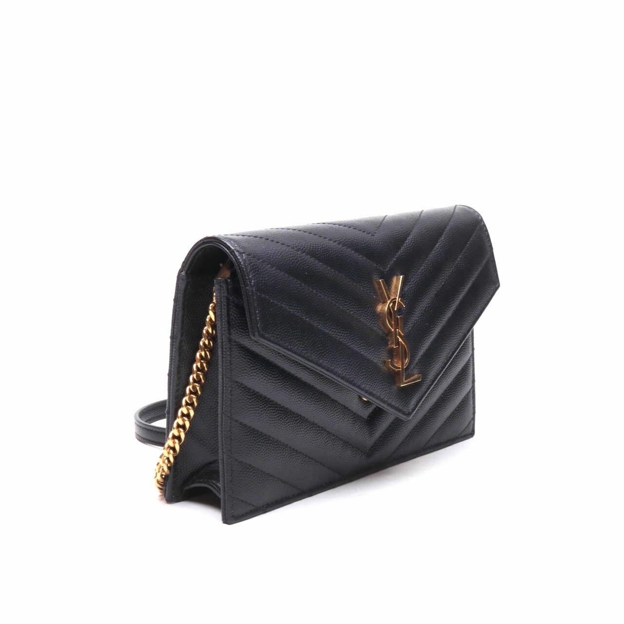 Saint Laurent Black Wallet On Chain WOC 19cm