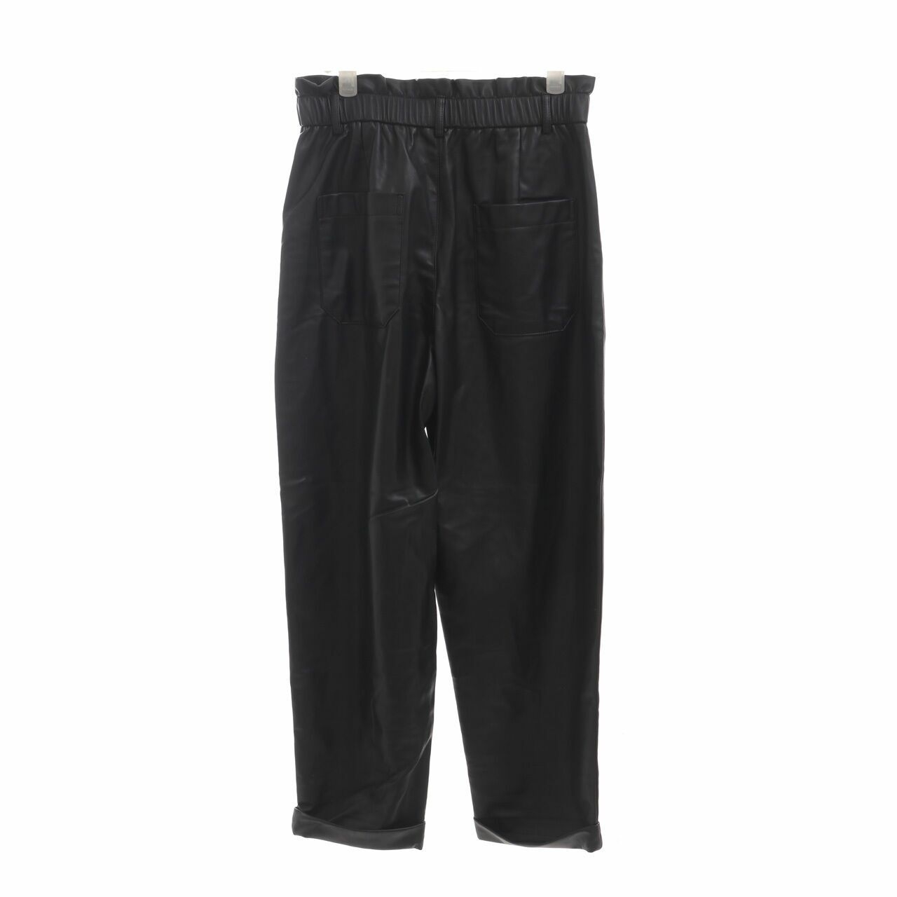 Zara Black Faux Leather Long Pants