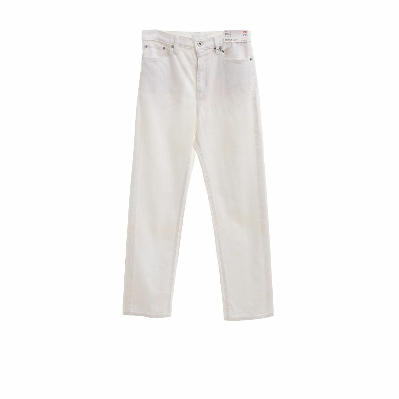 UNIQLO Off White High Rise Boyfriend Fit Long Pants