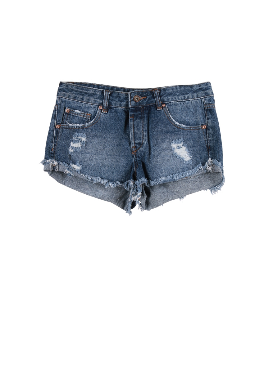 Pull & Bear Blue Denim Ripped Pants