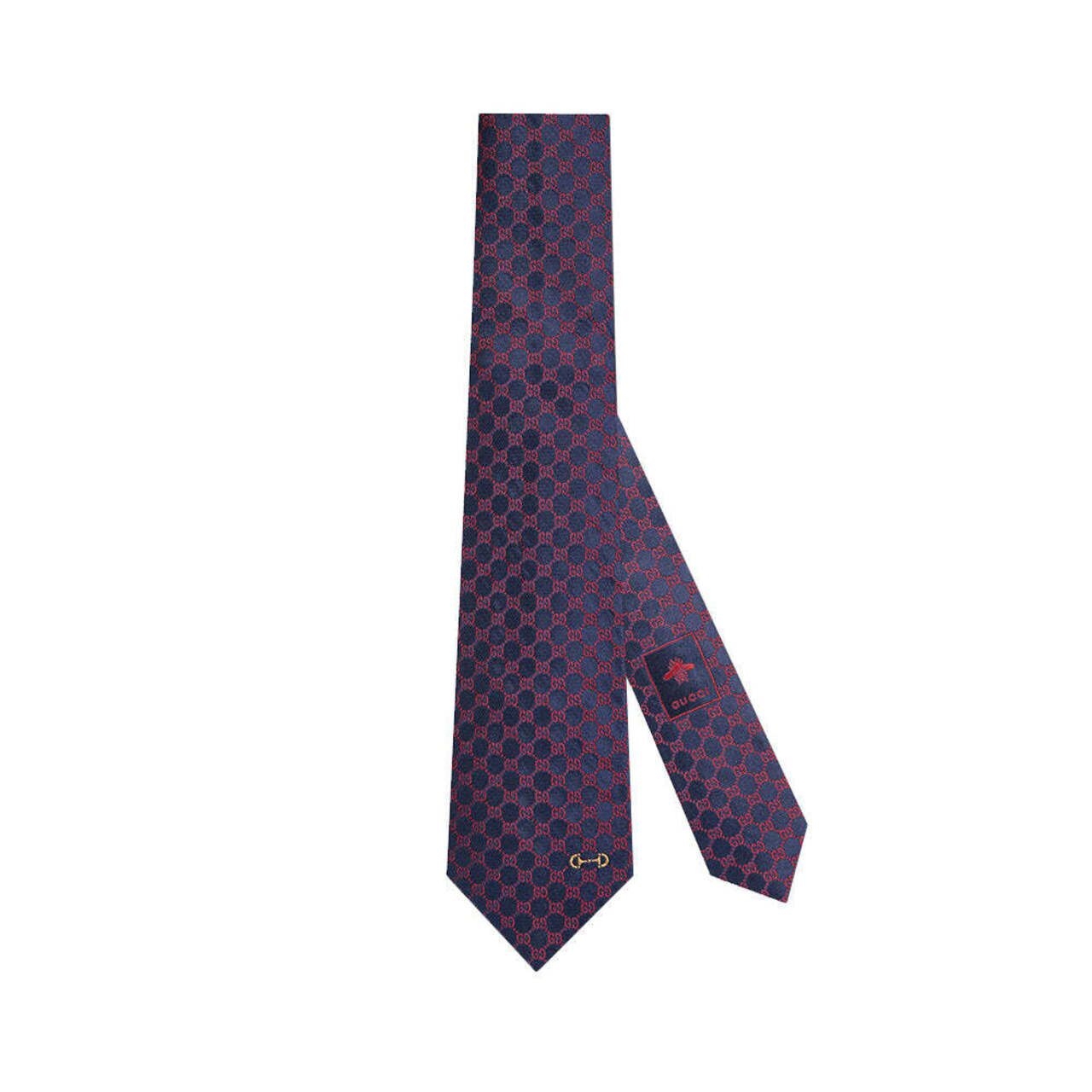 Gucci GG Silk Jacquard Tie Dark Blue/Red