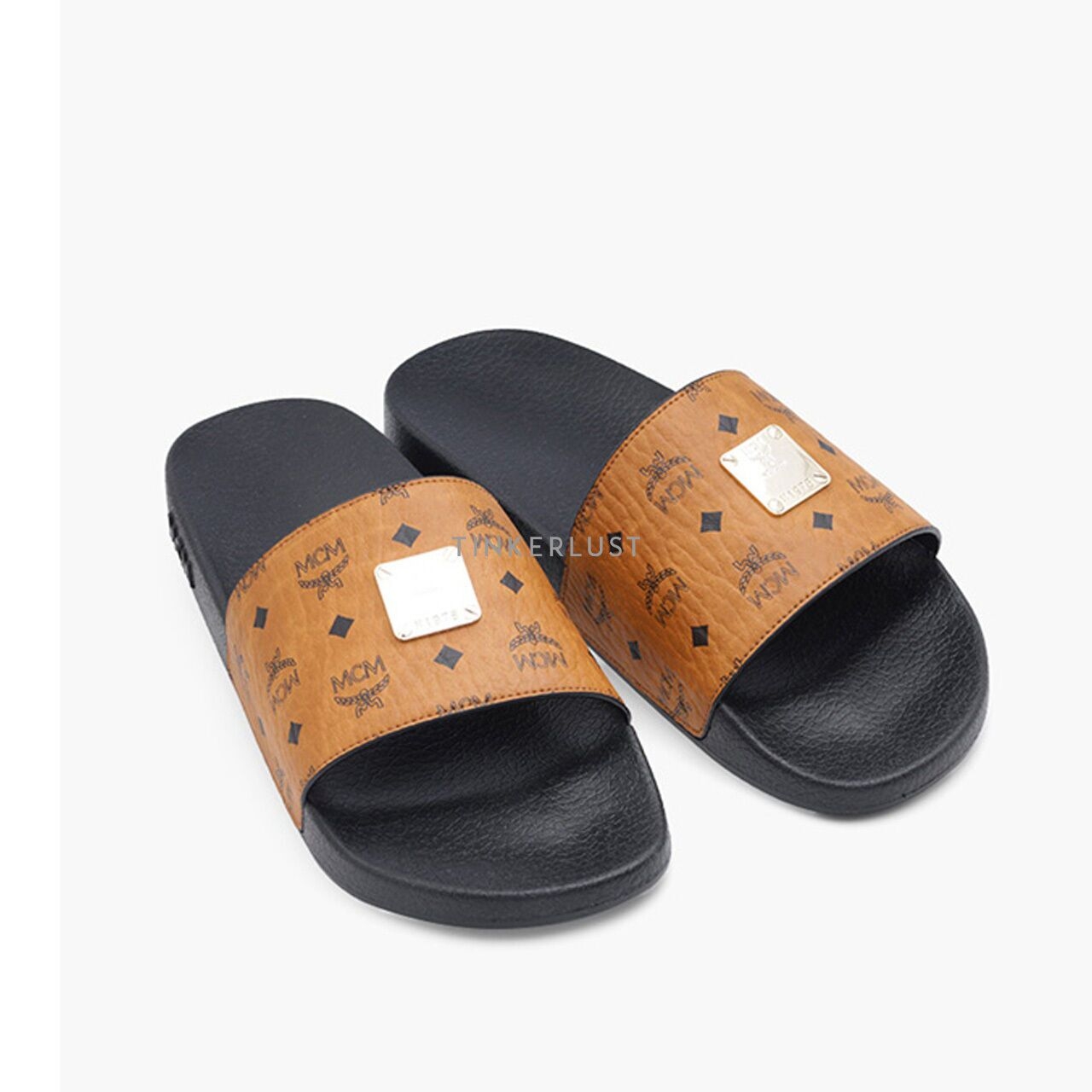 MCM Classic Rubber Slide Cognac/Black Sandals