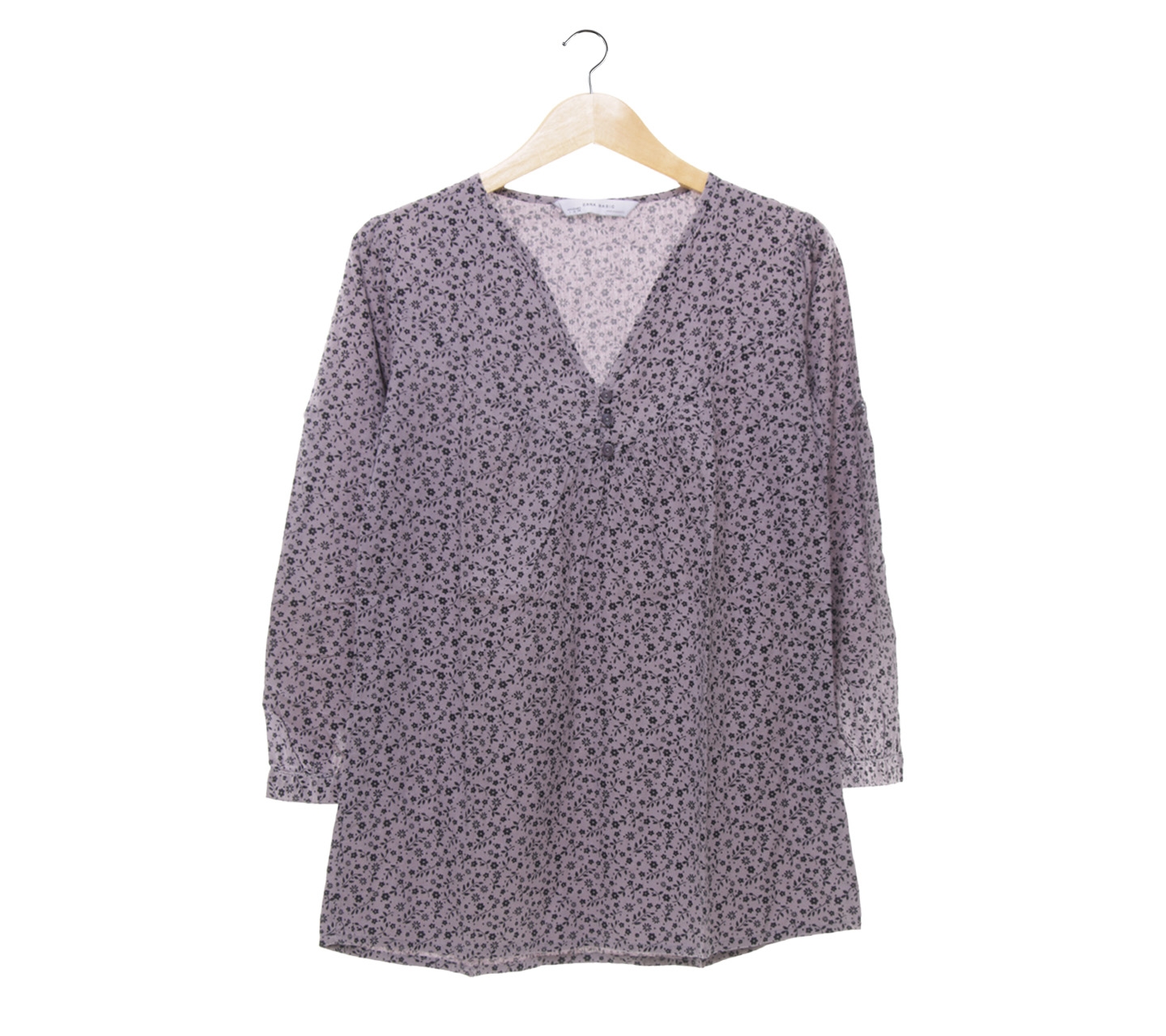 Zara floral grey blouse